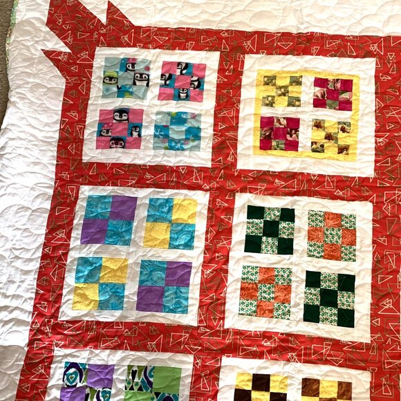 New Handmade Finished Quilted Quilt Throw Blanket Pink Minky Cotton 62"  x 51" - Picture 5 of 8